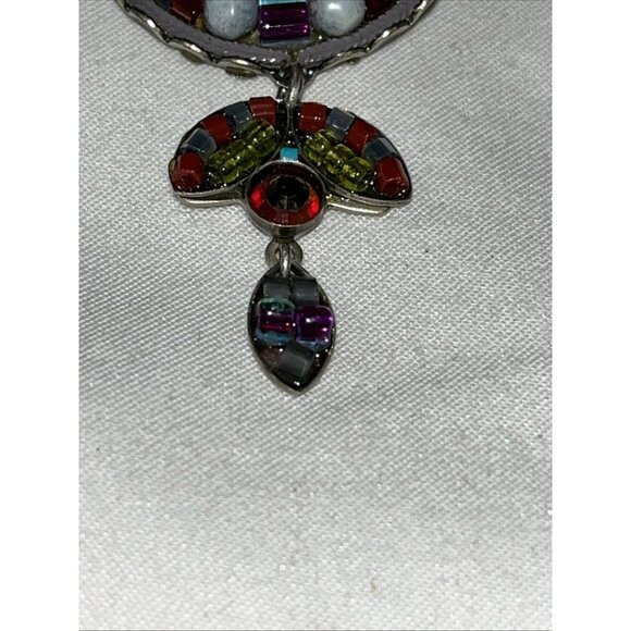 Ayala Bar Signed Dangle Drop Beaded Crystal Brooch Pin Pendant 2 3/8” Vintage - Picture 3 of 8